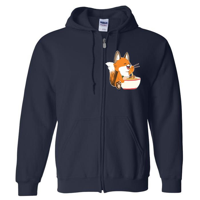 Ramen Fox Zookeeper Wildlife Lover Full Zip Hoodie