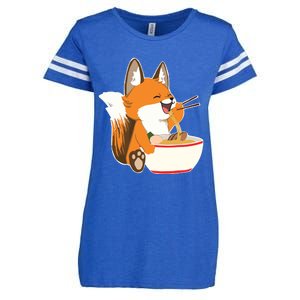 Ramen Fox Zookeeper Wildlife Lover Enza Ladies Jersey Football T-Shirt