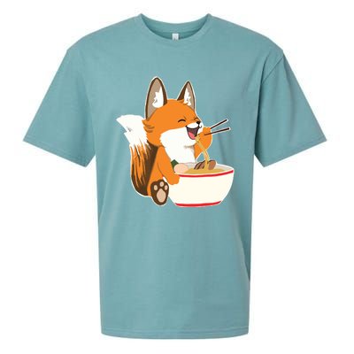 Ramen Fox Zookeeper Wildlife Lover Sueded Cloud Jersey T-Shirt