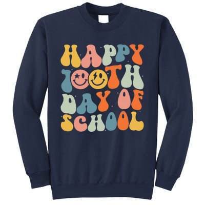 Retro Groovy 100 Days Happy 100th Day Of School Teacher Sweatshirt