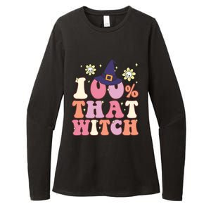 Retro Groovy 100% That Witch Funny 100 Percent That Witch Cool Gift Womens CVC Long Sleeve Shirt