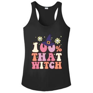 Retro Groovy 100% That Witch Funny 100 Percent That Witch Cool Gift Ladies PosiCharge Competitor Racerback Tank