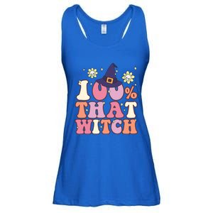 Retro Groovy 100% That Witch Funny 100 Percent That Witch Cool Gift Ladies Essential Flowy Tank