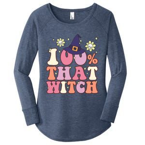 Retro Groovy 100% That Witch Funny 100 Percent That Witch Cool Gift Women's Perfect Tri Tunic Long Sleeve Shirt