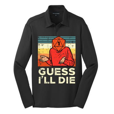 Rpg Gamer 1 Guess Ill Die Retro Silk Touch Performance Long Sleeve Polo