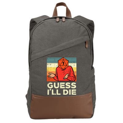 Rpg Gamer 1 Guess Ill Die Retro Cotton Canvas Backpack