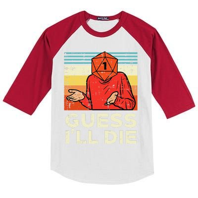 Rpg Gamer 1 Guess Ill Die Retro Kids Colorblock Raglan Jersey