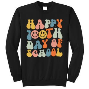 Retro Groovy 100 Days Happy 100th Day Of School Teacher Sweatshirt