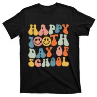 Retro Groovy 100 Days Happy 100th Day Of School Teacher T-Shirt