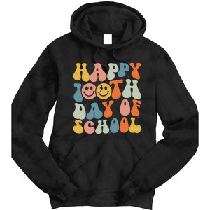 Retro Groovy 100 Days Happy 100th Day Of School Teacher Tie Dye Hoodie