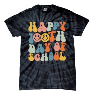 Retro Groovy 100 Days Happy 100th Day Of School Teacher Tie-Dye T-Shirt