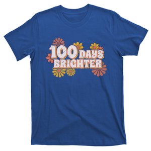 Retro Groovy 100 Days Brighter Student Teacher Gift T-Shirt