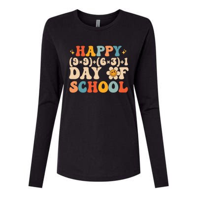 Retro Groovy 100 Days Of School Math Teacher Happy 100th Day Meaningful Gift Womens Cotton Relaxed Long Sleeve T-Shirt