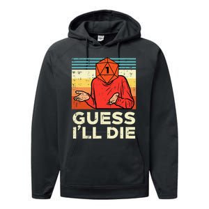 Rpg Gamer 1 Guess Ill Die Retro Performance Fleece Hoodie