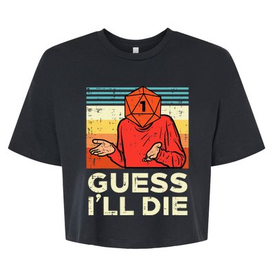 Rpg Gamer 1 Guess Ill Die Retro Bella+Canvas Jersey Crop Tee