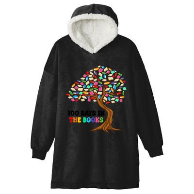 Retro Groovy 100 Days In The Books Happy 100th Day Of School Gift Hooded Wearable Blanket