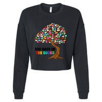 Retro Groovy 100 Days In The Books Happy 100th Day Of School Gift Cropped Pullover Crew