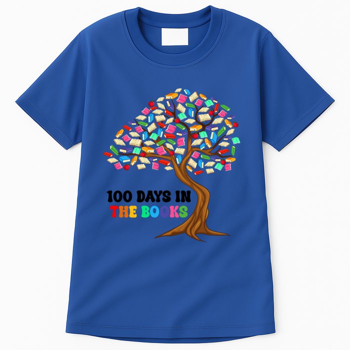 Retro Groovy 100 Days In The Books Happy 100th Day Of School Gift Tall T-Shirt