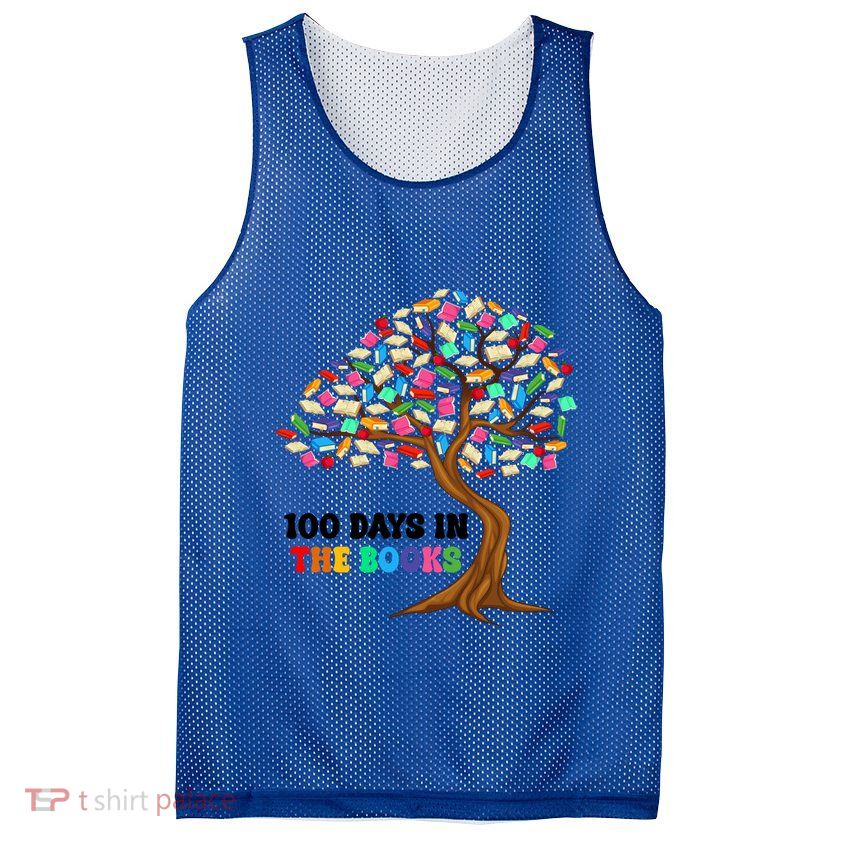 Retro Groovy 100 Days In The Books Happy 100th Day Of School Gift Mesh Reversible Basketball Jersey Tank