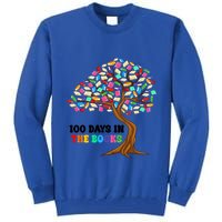Retro Groovy 100 Days In The Books Happy 100th Day Of School Gift Tall Sweatshirt