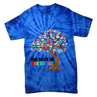 Retro Groovy 100 Days In The Books Happy 100th Day Of School Gift Tie-Dye T-Shirt