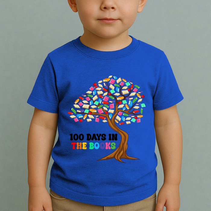 Retro Groovy 100 Days In The Books Happy 100th Day Of School Gift Toddler T-Shirt