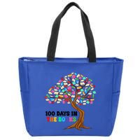 Retro Groovy 100 Days In The Books Happy 100th Day Of School Gift Zip Tote Bag