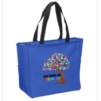 Retro Groovy 100 Days In The Books Happy 100th Day Of School Gift Zip Tote Bag