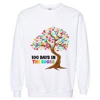 Retro Groovy 100 Days In The Books Happy 100th Day Of School Gift Garment-Dyed Sweatshirt