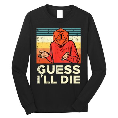 Rpg Gamer 1 Guess Ill Die Retro Men Kids Long Sleeve Shirt