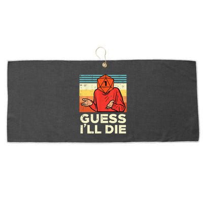 Rpg Gamer 1 Guess Ill Die Retro Men Kids Large Microfiber Waffle Golf Towel