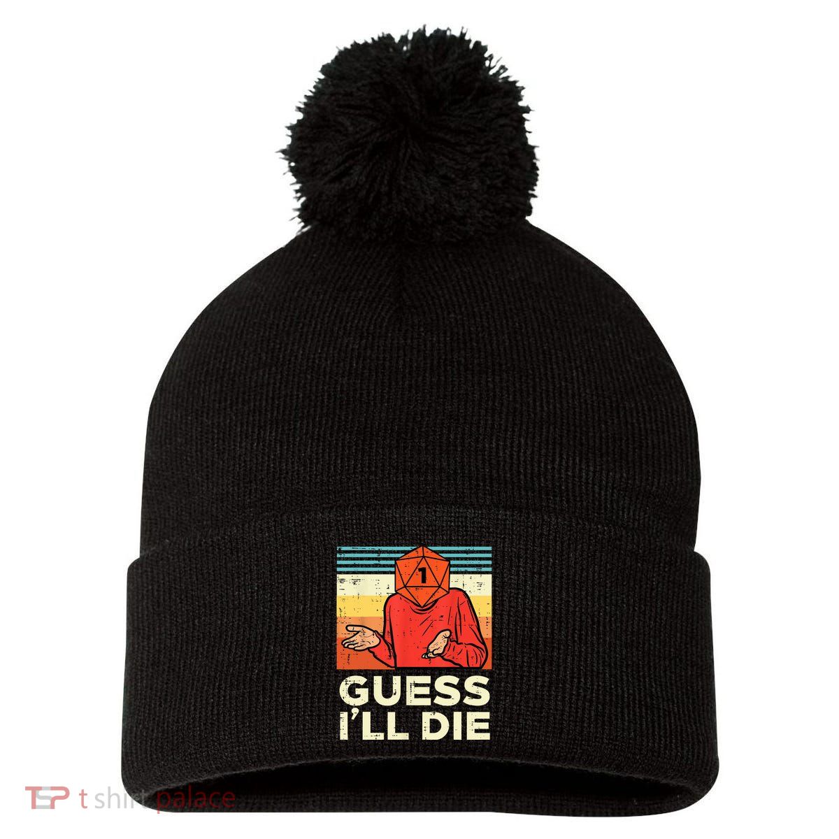 Rpg Gamer 1 Guess Ill Die Retro Men Kids Pom Pom 12in Knit Beanie