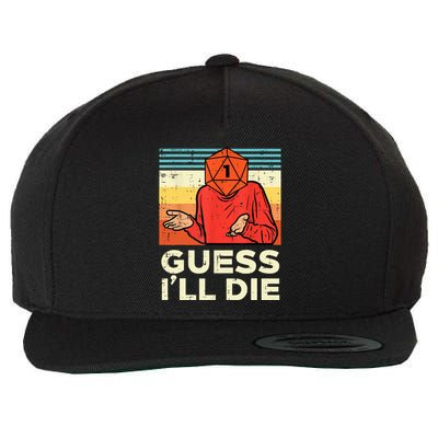 Rpg Gamer 1 Guess Ill Die Retro Men Kids Wool Snapback Cap