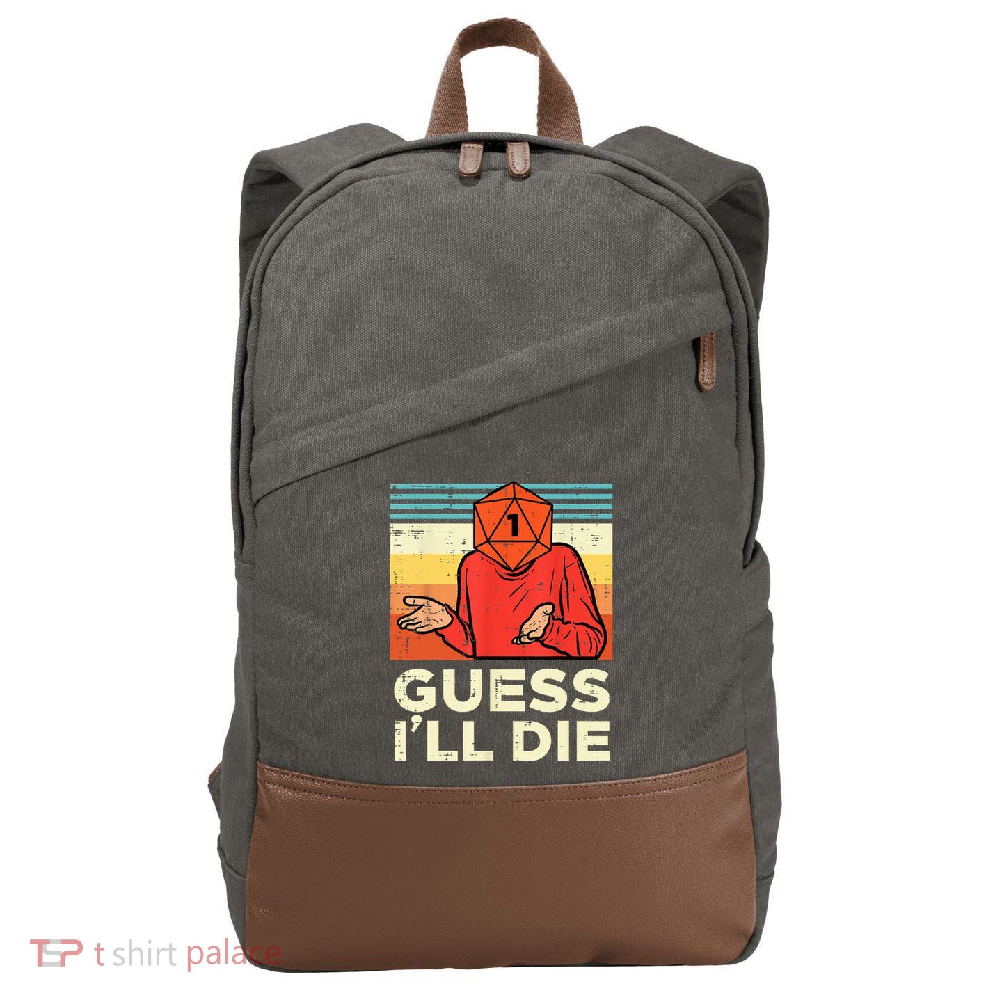 Rpg Gamer 1 Guess Ill Die Retro Men Kids Cotton Canvas Backpack