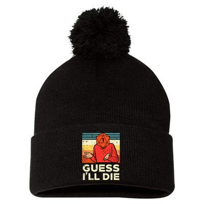 Rpg Gamer 1 Guess Ill Die Retro Pom Pom 12in Knit Beanie