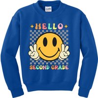 Retro Groovy 2Nd Grade Back To School Hello Second Grade Cute Gift Kids Sweatshirt