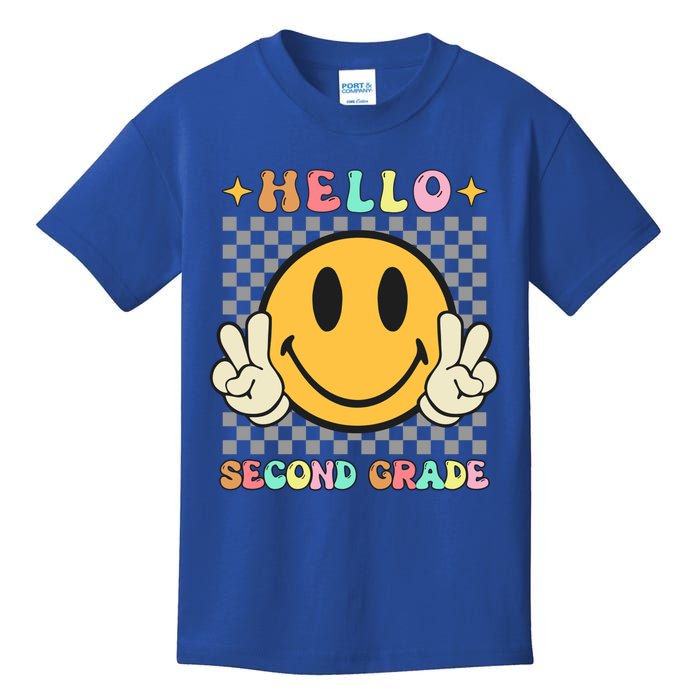 Retro Groovy 2Nd Grade Back To School Hello Second Grade Cute Gift Kids T-Shirt