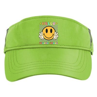 Retro Groovy 2Nd Grade Back To School Hello Second Grade Gift Adult Drive Performance Visor