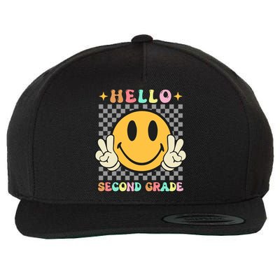 Retro Groovy 2Nd Grade Back To School Hello Second Grade Gift Wool Snapback Cap