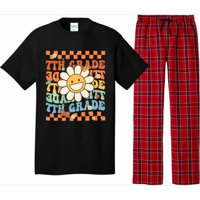 Retro Groovy 7Th Grade Back To School Happy First Day School Cool Gift Pajama Set