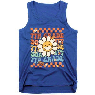 Retro Groovy 7Th Grade Back To School Happy First Day School Cool Gift Tank Top