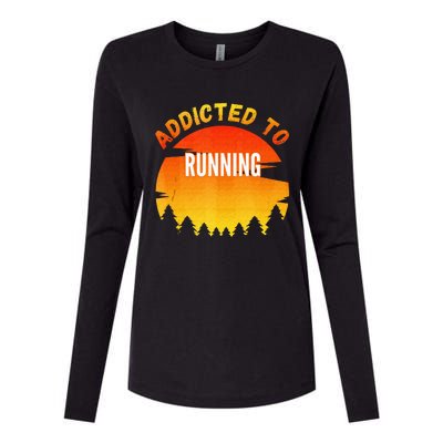 Running Gift Addicted To Running Womens Cotton Relaxed Long Sleeve T-Shirt