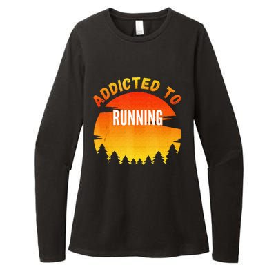 Running Gift Addicted To Running Womens CVC Long Sleeve Shirt