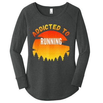 Running Gift Addicted To Running Women's Perfect Tri Tunic Long Sleeve Shirt