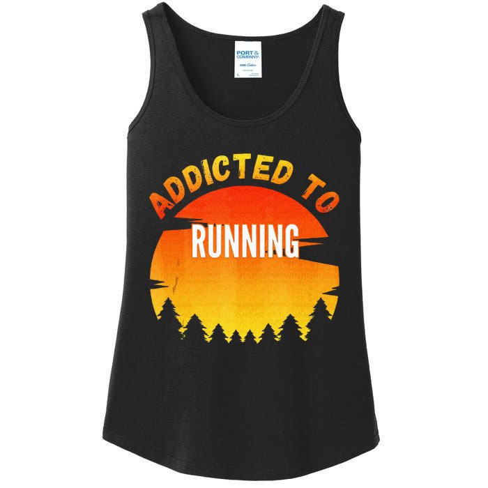 Running Gift Addicted To Running Ladies Essential Tank