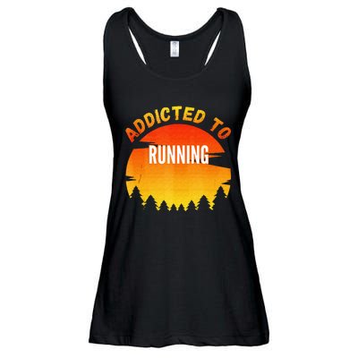 Running Gift Addicted To Running Ladies Essential Flowy Tank