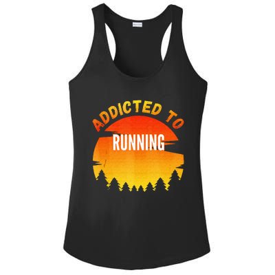 Running Gift Addicted To Running Ladies PosiCharge Competitor Racerback Tank