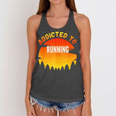 Running Gift Addicted To Running Women's Knotted Racerback Tank