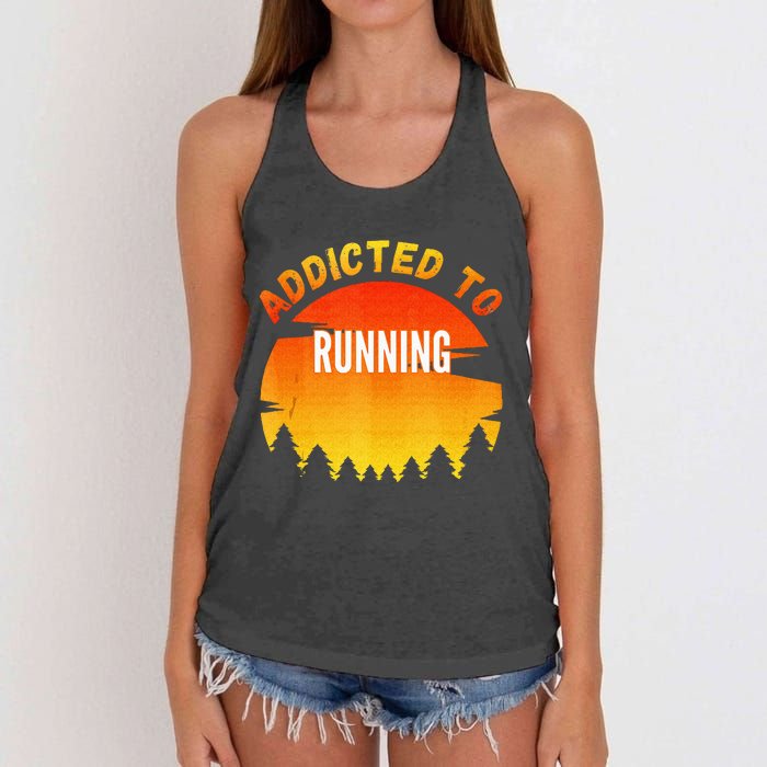 Running Gift Addicted To Running Women's Knotted Racerback Tank