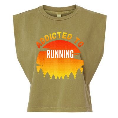 Running Gift Addicted To Running Garment-Dyed Women's Muscle Tee